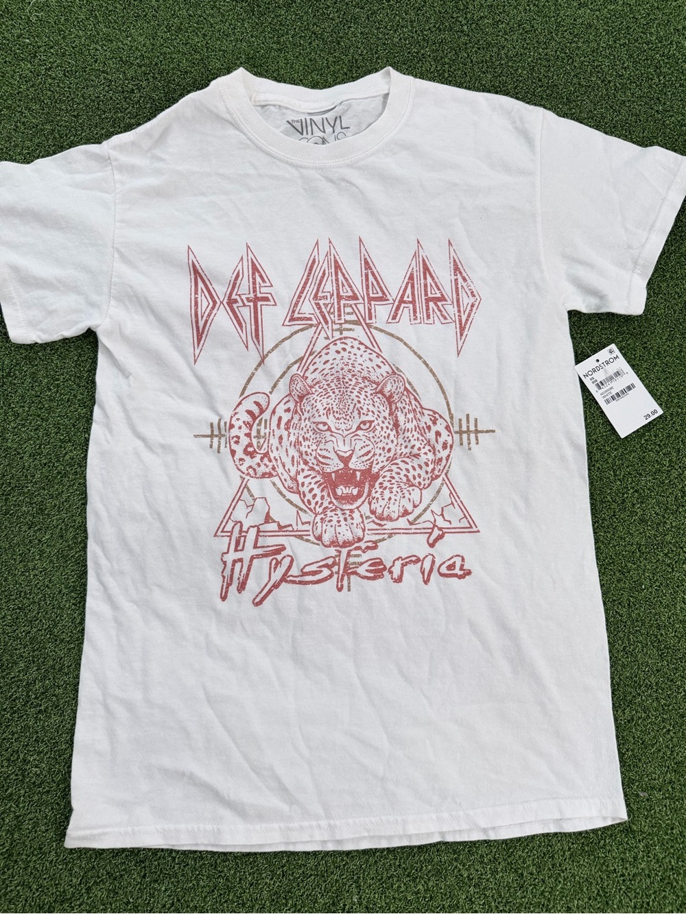 NWT Def Leppard Hysteria Leopard Graphic T-Shirt Vinyl Icons XS Nordstrom $29